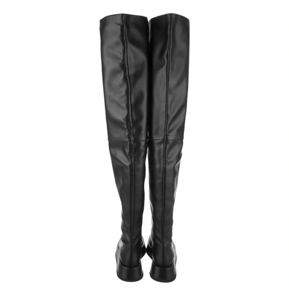 Gia Borghini x RHW | Black Above The Knee Flat Boots - Size IT 38.5